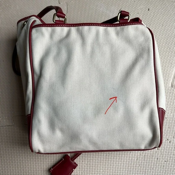 Coach Cream Canvas Satchel Red Leather Trim Gold Hardware – Read Description - Picture 4 of 14